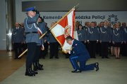 Komendant Wojewódzki Policji w Łodzi podczas uroczystości