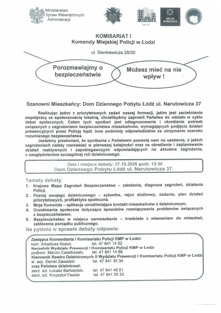 zaproszenie na debatę społeczną w dniu 27 października 2025 roku