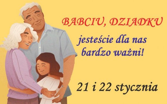 Ilustracja przedtawiająca dziadków i wnuczkę