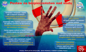 Plakat profilaktyczny &quot;Postaw na bezpieczeństwo nad wodą&quot;