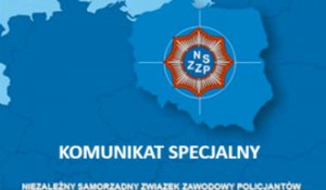 Plakat  NSZZP Komunikat Specjalny