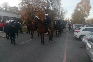 Policjanci na koniach.