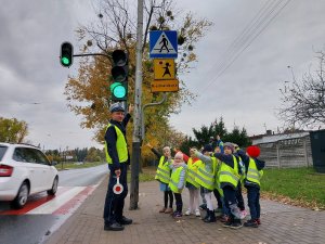 Szkolenie w terenie, prawidłowe przechodzenie przez przejście dla pieszych.