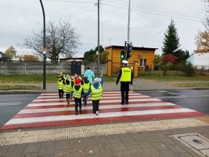 Szkolenie w terenie, prawidłowe przechodzenie przez przejście dla pieszych.