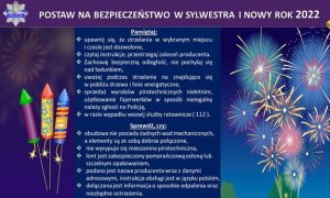 o czym należy pamiętać używając wyrobów pirotechnicznych - treści przedstawione na grafice zawarte są w komunikacie