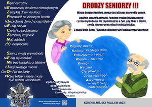 Plakat z poradami dal seniorów.