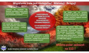 plakat prewencyjny dotyczący wypalania traw