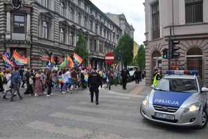 Marsz Równości na ulicy Piotrkowskiej.