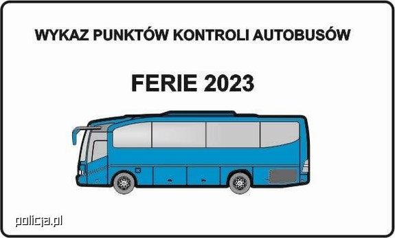 autobus z napisem ferie 2023