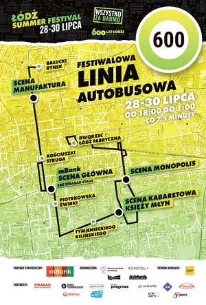 Mapka specjalnych linii autobusowych.