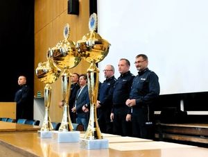 Policjanci podczas Konkursu na Najlepszego Oskarżyciela Publicznego garnizonu łódzkiego.