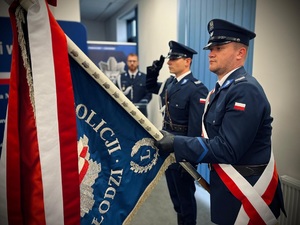 Sztandar Komendy Miejskiej Policji w Łodzi.