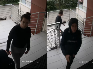 Sprawca 1:
Mężczyzna w wieku około 25 lat, szczupłej budowy ciała, ubrany był w granatową kurtkę z kapturem na głowie, czarne spodnie dresowe oraz czarno białe buty sportowe.

Sprawca 2:
Kobieta w wieku około 25 lat, normalnej budowy ciała, ciemne włosy spięte w kok, okulary. Ubrana była w czarną bluzkę z długim rękawem, szare legginsy oraz białe buty sportowe.