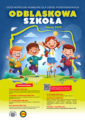 Plakat promujący akcję &quot;Odblaskowa szkoła&quot;.