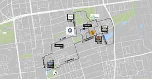 Mapa przebiegu trasy Biegu Fabrykanta 2025.