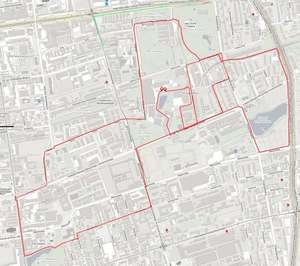 Mapa przebiegu trasy Biegu Fabrykanta 2025.