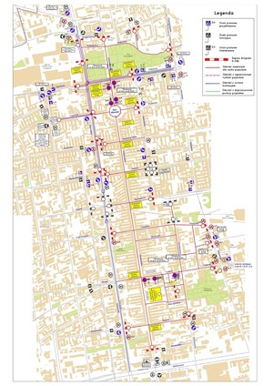 Mapa utrudnień w trakcie Light Move Festival 2025.