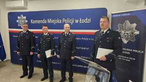 Przemawia I Zastępca Komendanta Miejskiego Policji w Łodzi nadkom. Michał Matysiak.