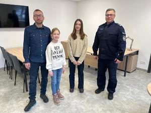 Komendant Miejski Policji w Łodzi z gośćmi.