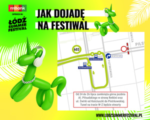 Mapa utrudnień w związku z Summer Festival.