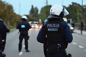 Funkcjonariusze z Oddziału Policji w Łodzi.